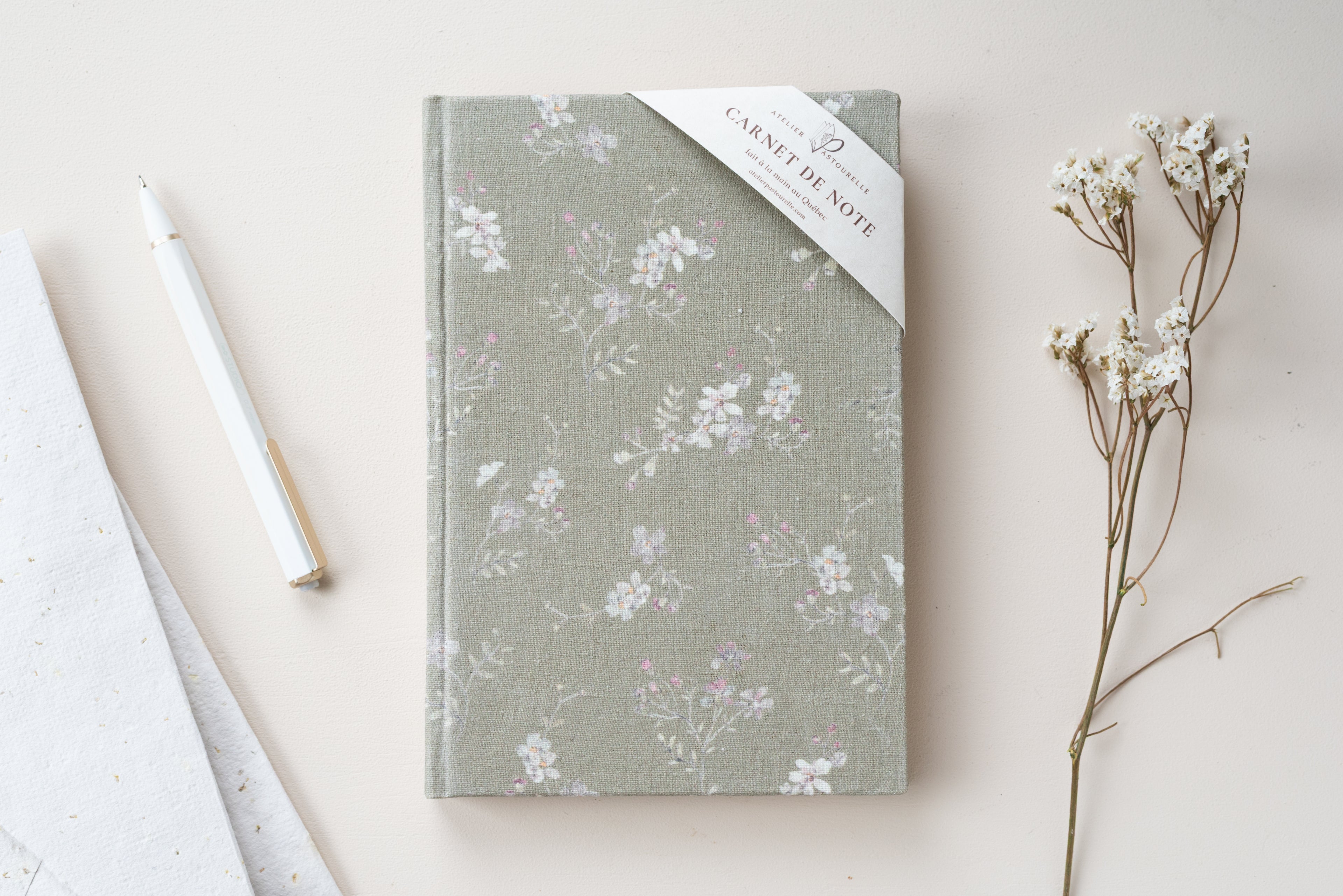 Carnet fleuri – Vert floral Atelier Pastourelle