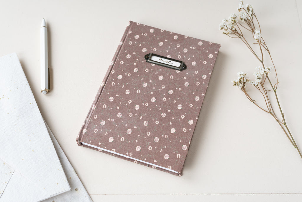 Personnalisable-Brun petites roses Atelier Pastourelle