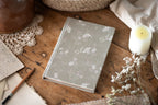 Carnet en lin – Vert floral - Atelier Pastourelle