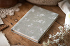 Carnet en lin – Vert floral - Atelier Pastourelle