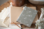 Carnet en lin – Vert floral - Atelier Pastourelle