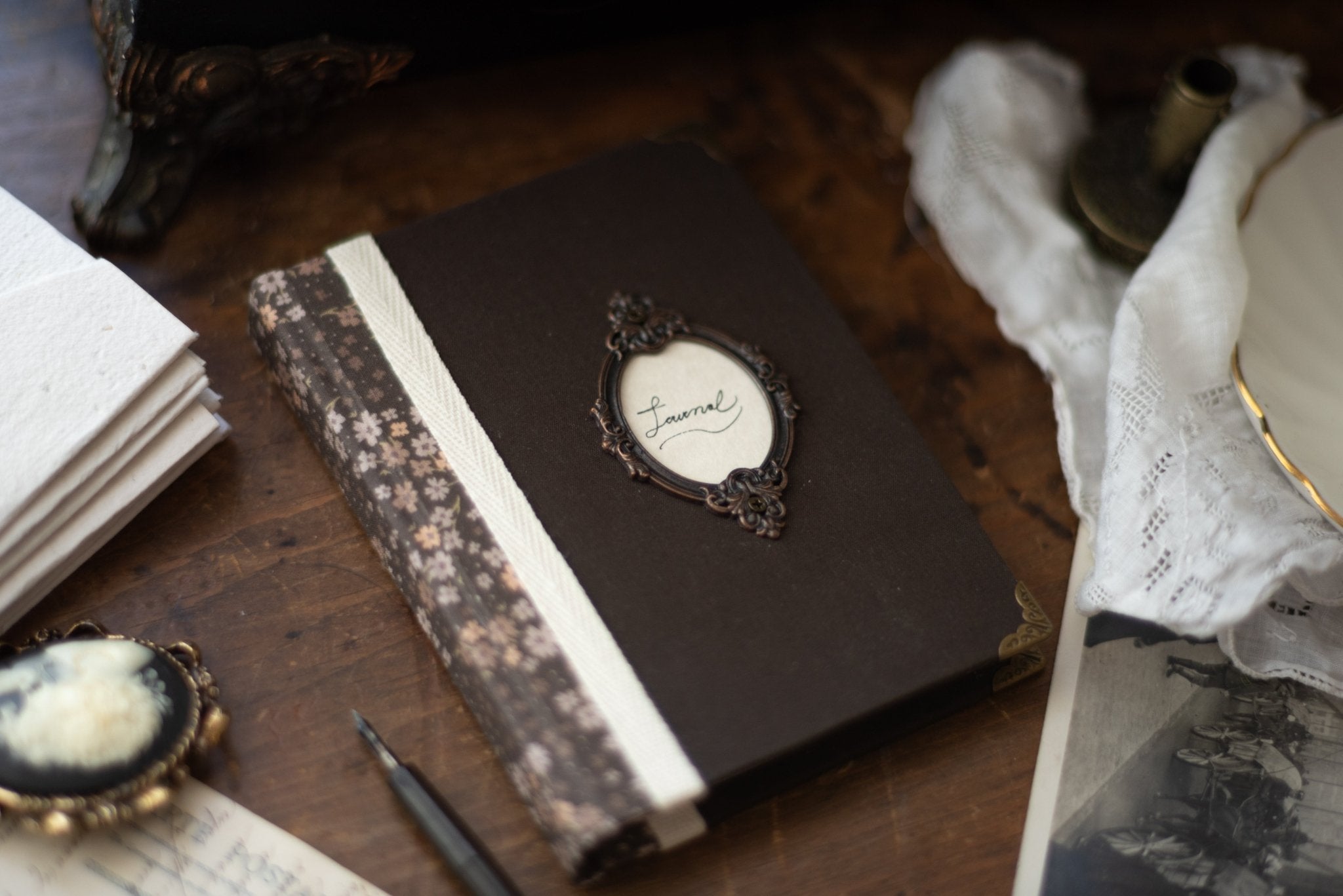 Petit carnet Belle Époque - Brun foncé - Atelier Pastourelle